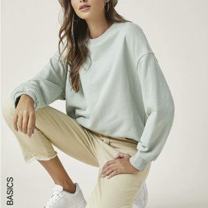 SHEIN Mint Green Crewneck Pullover Sweater Basics Drop Shoulder Crew Neck Jumper